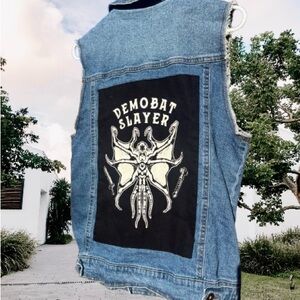 Denim Vest with Graphic Patch